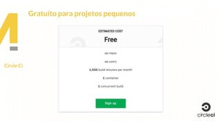 Gratuito para projetos pequenos
Circle Ci
 