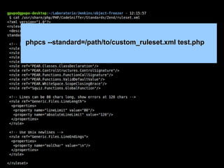 phpcs --standard=/path/to/custom_ruleset.xml test.php
 