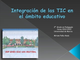 2º Grado en Pedagogía
   Curso 2012/2013
Universidad de Murcia

Miriam Peña Aledo
 
