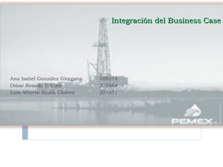 Integración del Business Case Ana Isabel González Giorgana 108374 Omar Rosado Roldán 207664 Luis Alberto Alcalá Chávez 207677 