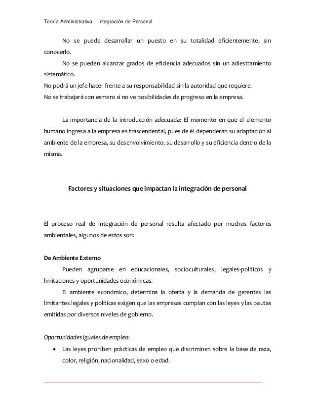 Integracion De Personal Si