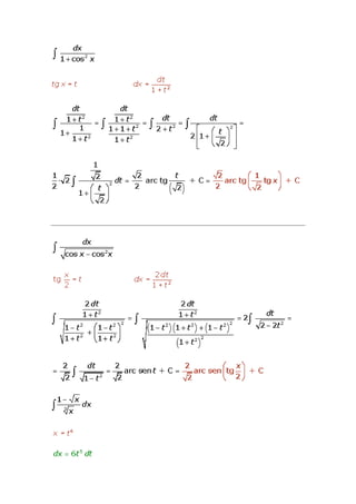 Integración por cambio de variable