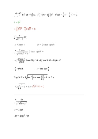Integración por cambio de variable