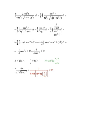 Integración por cambio de variable
