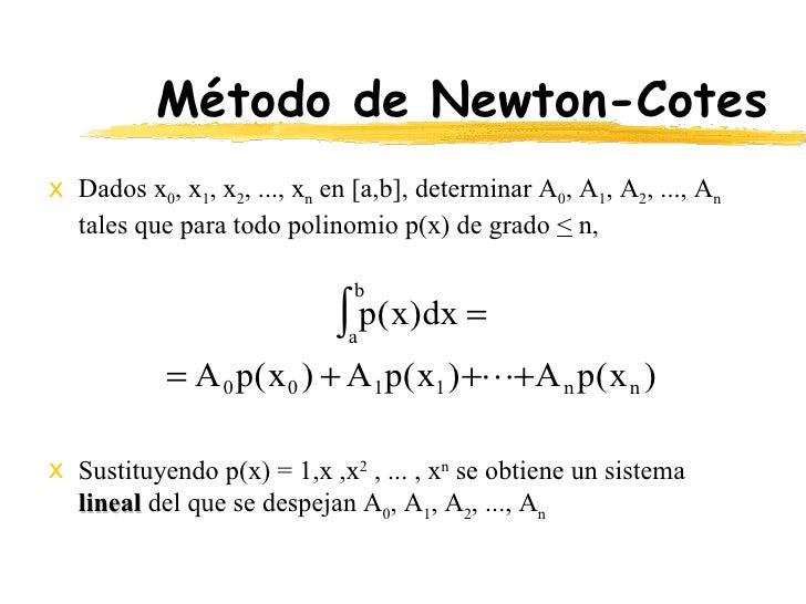 Resultado de imagen para metodo de newton cotes