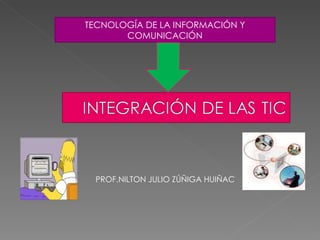 TECNOLOGÍA DE LA INFORMACIÓN Y COMUNICACIÓN PROF.NILTON JULIO ZÚÑIGA HUIÑAC 