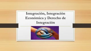 Integración, Integración
Económica y Derecho de
Integración
 