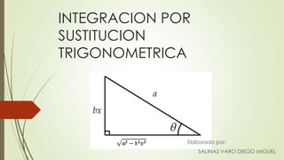 INTEGRACION POR
SUSTITUCION
TRIGONOMETRICA
Elaborado por:
SALINAS VARO DIEGO MIGUEL
 