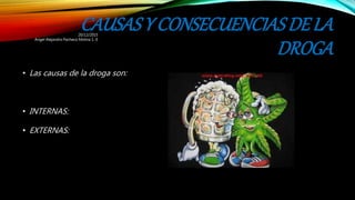 CAUSASY CONSECUENCIASDE LA
DROGA
• Las causas de la droga son:
• INTERNAS:
• EXTERNAS:
20/12/2015
Angel Alejandro Pacheco Molina 1.-E
 