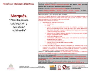 Marqués. “Plantilla para la catalogación y evaluación multimedia” Diana Vinay Hernández Verano 2009 Módulo 2 Desarrollo de...