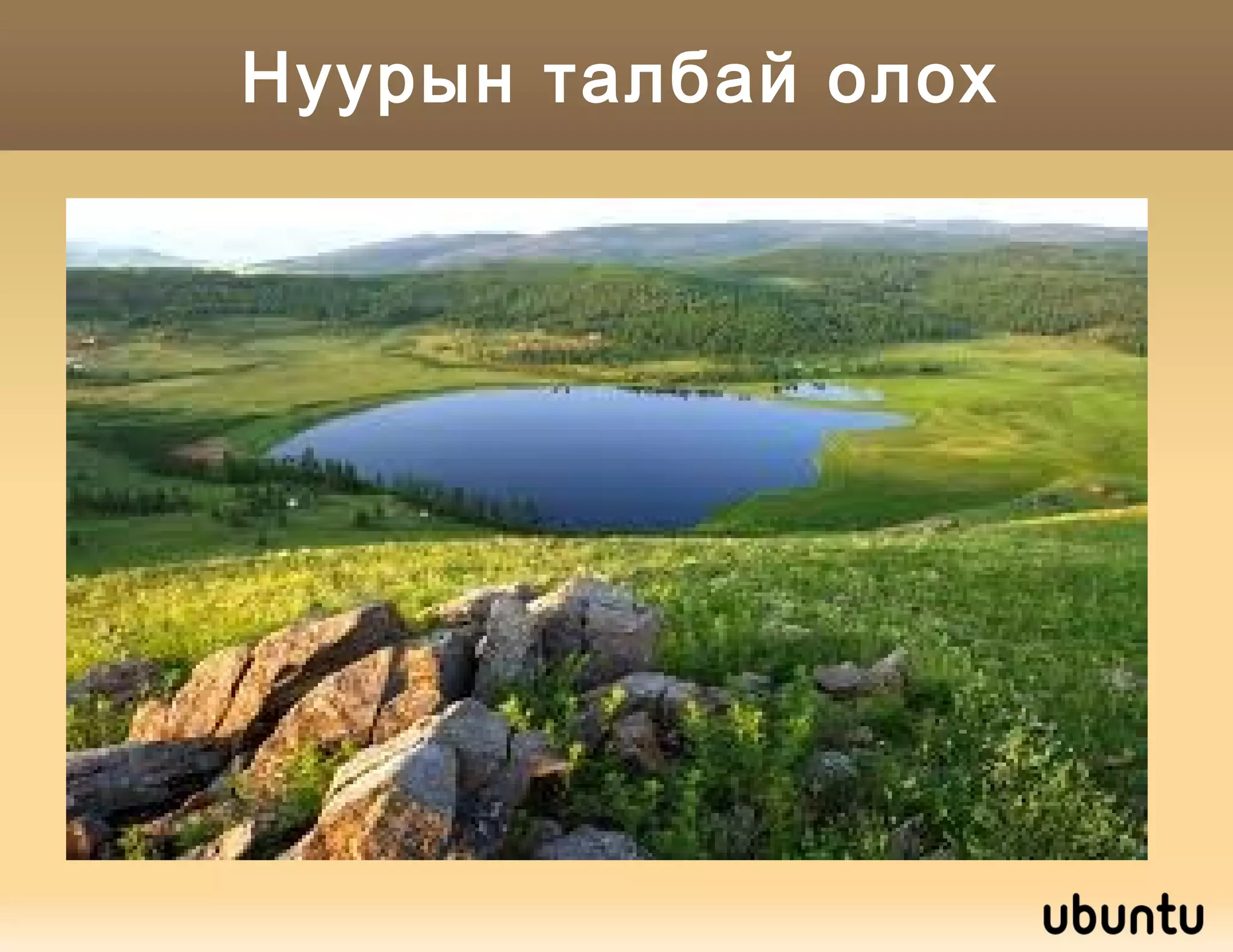 Нуурын талбай олох 