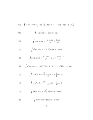 Integral table | PDF