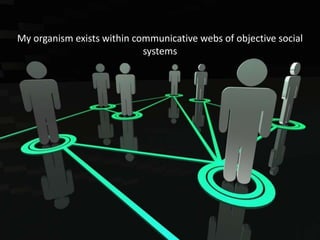 My organism exists within communicative webs of objective social
systems
 