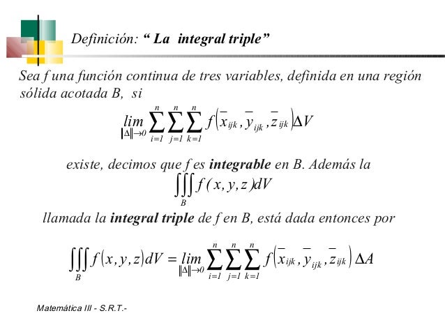 Integrales triples