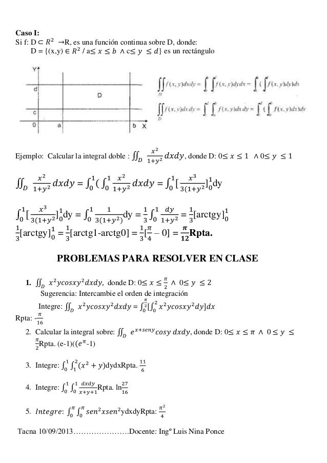 Integrales Dobles Caso 1
