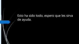 Esto ha sido todo, espero que les sirva
de ayuda.
 
