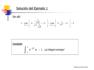Elaborado por Elsa Guédez
Solución del Ejemplo 1
De allí:
 