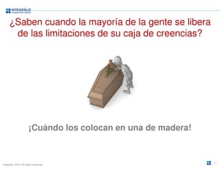 ¿Saben cuando la mayoría de la gente se libera 
de las limitaciones de su caja de creencias? 
¡Cuándo los colocan en una de madera! 
Integralis. 2014. All rights reserved. 
13 
 
