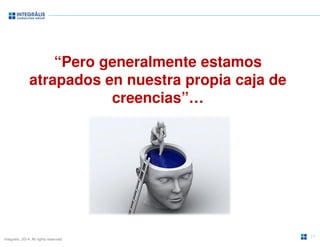 “Pero generalmente estamos 
atrapados en nuestra propia caja de 
Integralis. 2014. All rights reserved. 
creencias”… 
17 
 