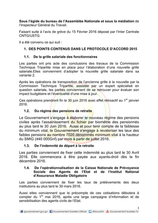 Intégralité du protocole d’accord entre le gouvernement, les ...