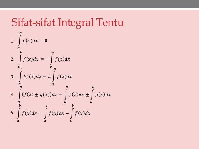 Integral Tak Tentu Dan Integral Tentu