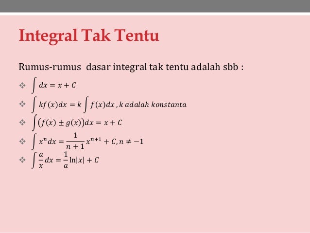 Integral Tak Tentu Dan Tentu - Guru Paud