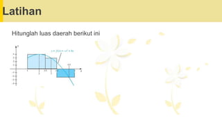 Latihan
Hitunglah luas daerah berikut ini
 