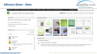 © 2017, Ambiente Livre. Todos direitos reservados. www.ambientelivre.com.br +55 (41) 3308-34382
Alfresco Share - Sites
 