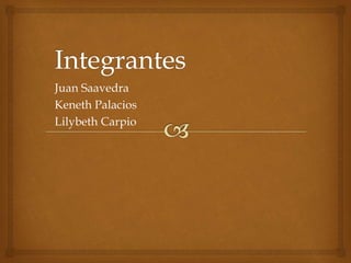 Juan Saavedra
Keneth Palacios
Lilybeth Carpio
 