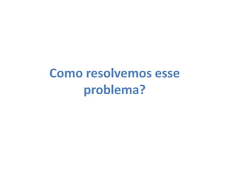 Como resolvemos esse
    problema?
 