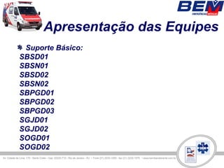 Apresentação das Equipes
 Suporte Básico:
SBSD01
SBSN01
SBSD02
SBSN02
SBPGD01
SBPGD02
SBPGD03
SGJD01
SGJD02
SOGD01
SOGD02
 
