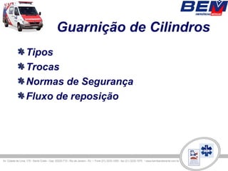 Guarnição de Cilindros
Tipos
Trocas
Normas de Segurança
Fluxo de reposição
 
