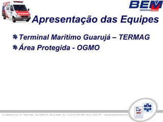 Apresentação das Equipes
Terminal Marítimo Guarujá – TERMAG
Área Protegida - OGMO
 