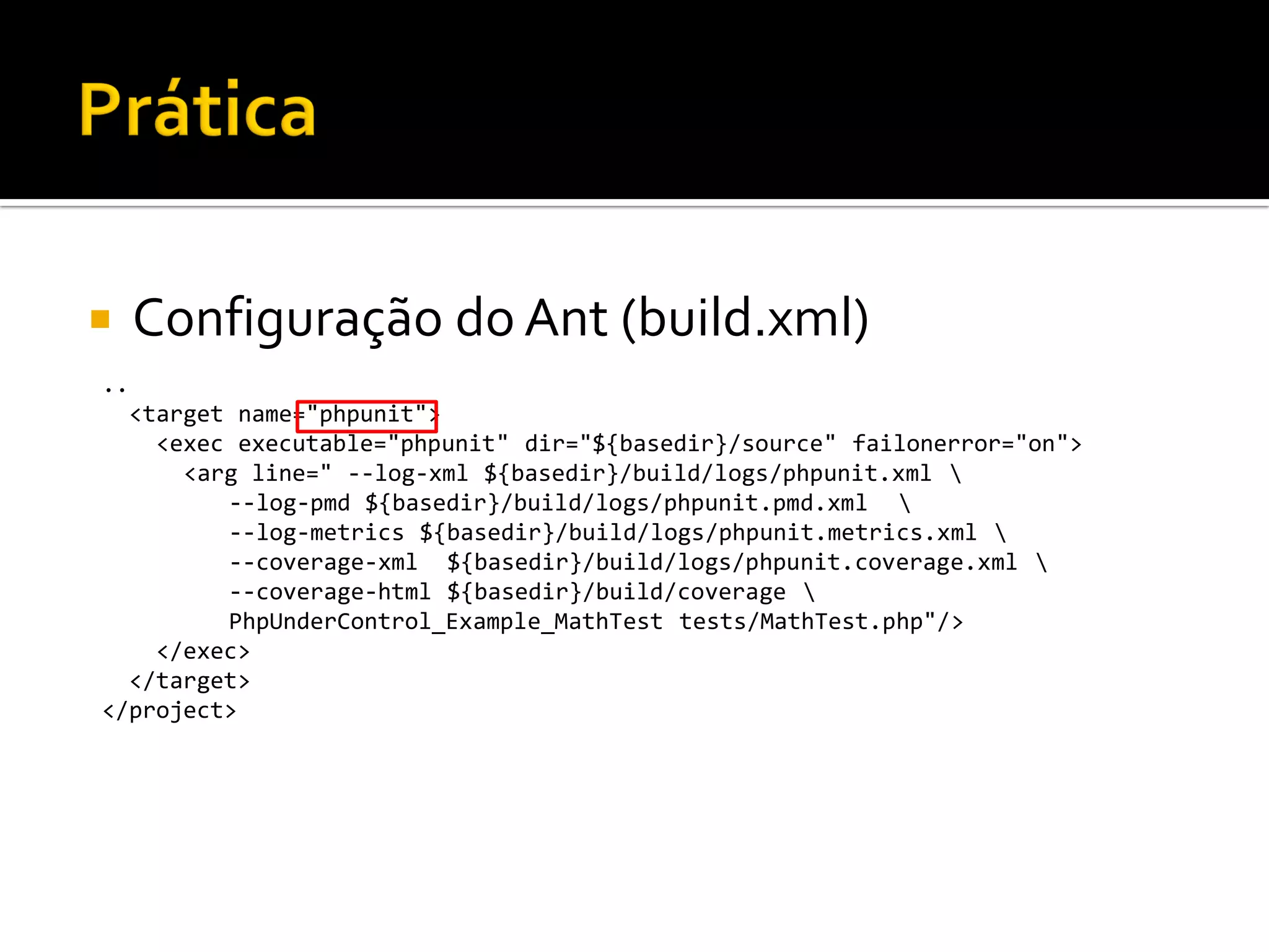 Integração Contínua com Cruise Control e phpUnderControl
