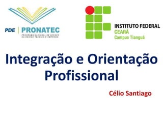 Integração e Orientação 
Profissional 
Célio Santiago 
 