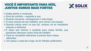31
VOCÊ É IMPORTANTE PARA NÓS,
JUNTOS SOMOS MAIS FORTES
Esteja aberto a mudanças
Zona de conforto – expanda a sua
Quando inovamos, conseguimos ir mais longe
O outro precisa do seu trabalho, pois somos uma equipe
Quando coloca amor no que faz, sempre vai ter resultados
maiores e melhores
É daqui que tiramos o sustento para nossa família, que
possamos abençoar nosso local de trabalho
 Para ter resultados diferentes é preciso fazer coisas
diferentes
 Um passo a cada dia e logo vai ter trilhado quilômetros
 