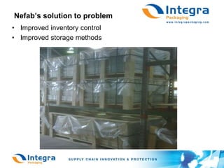 Nefab’s solution to problem Improved inventory controlImproved storage methods