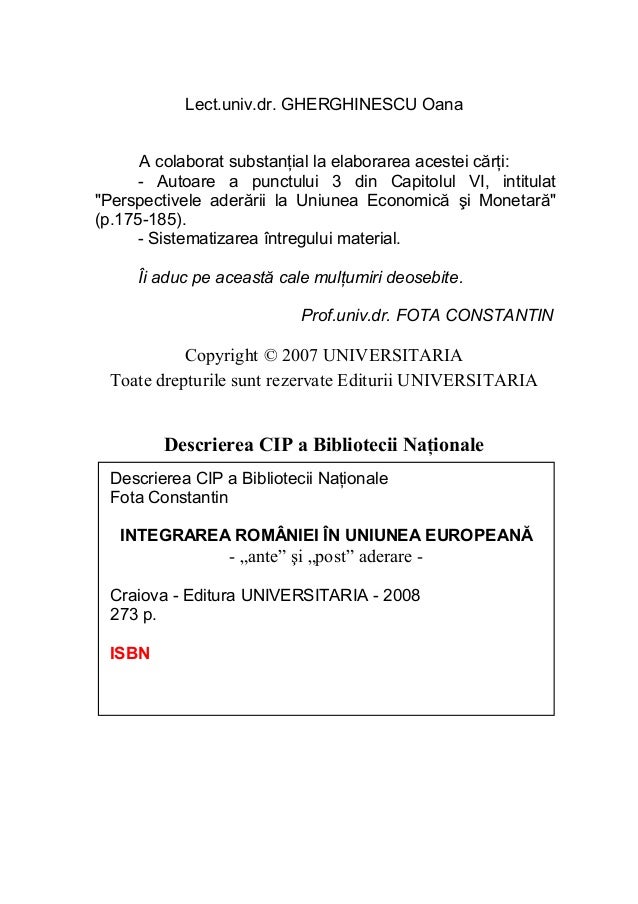 Integrarea Romaniei In Ue