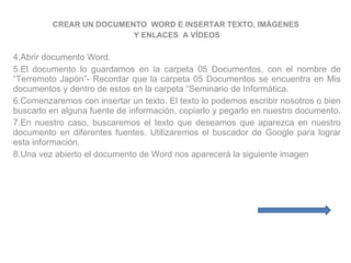 Integrar en un documento word textos, imágenes y enlaces a vídeos