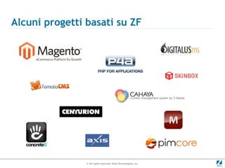 Alcuni progetti basati su ZF




                © All rights reserved. Zend Technologies, Inc.
 