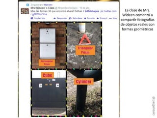 La clase de Mrs.
Wideen comenzó a
compartir fotografías
de objetos reales con
formas geométricas
@pazgonzalo
 