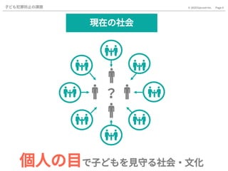Page.9© 2020 Gaccom Inc.
現在の社会
子ども犯罪防止の課題
？
個人の目で子どもを見守る社会・文化
 