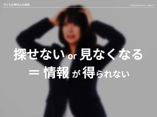 Page.14© 2020 Gaccom Inc.子ども犯罪防止の課題
探せない or 見なくなる
＝ 情報 が 得られない
 