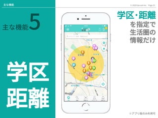 Page.23© 2020 Gaccom Inc.主な機能
主な機能5
学区
距離
学区･距離
を指定で
生活圏の
情報だけ
※アプリ版のみ利用可
 