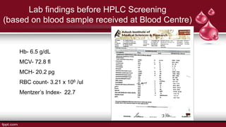 case presentation on diagnosis of beta thalassemia major | PPTX
