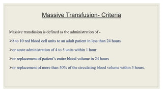 A Case presentation of Massive Transfusion in post LSCS PPH patient | PPTX