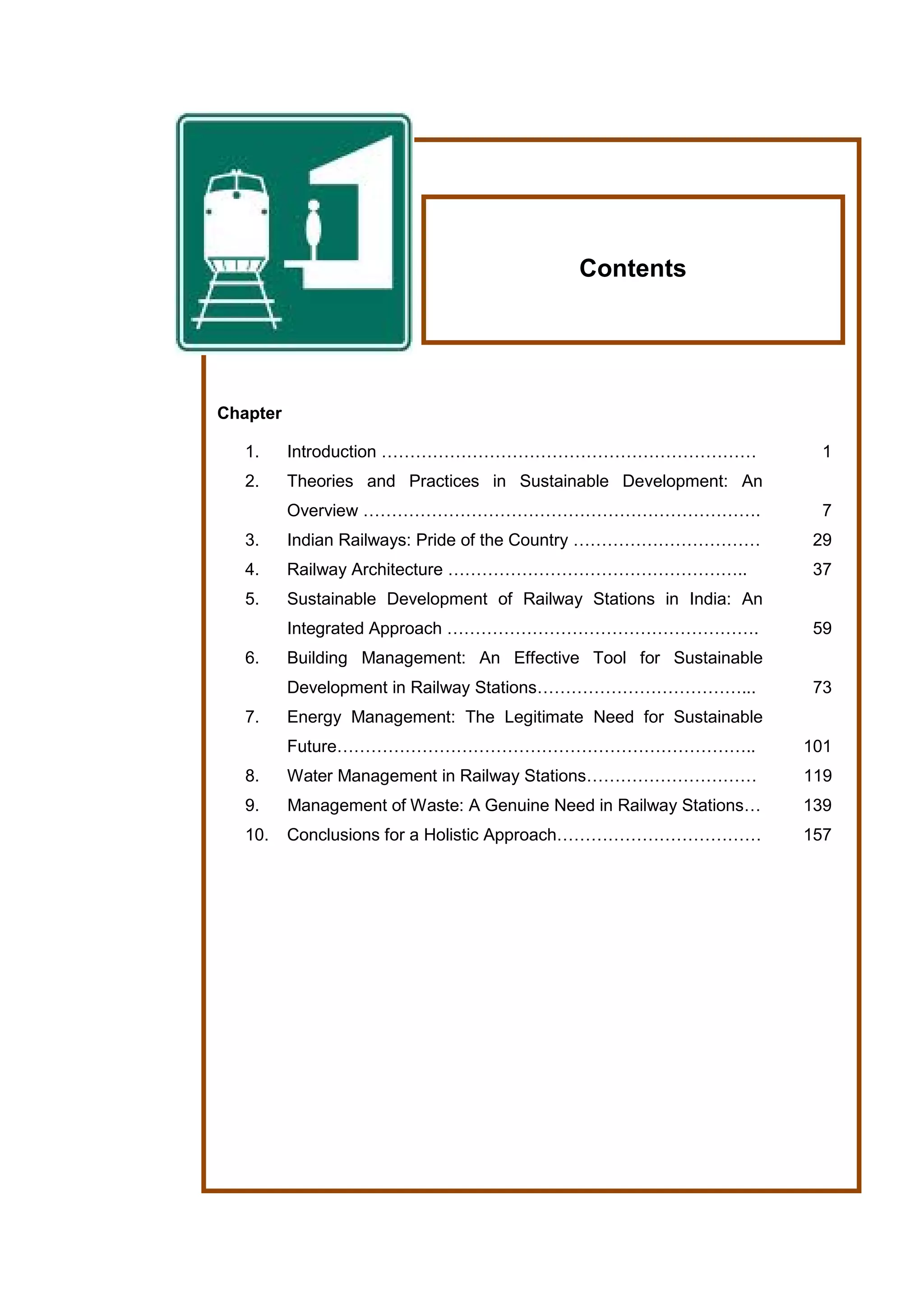 Integrated approach to sustainable development of indian railway ...