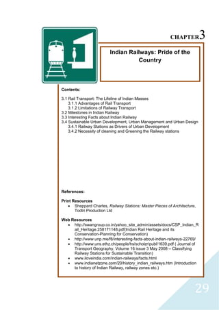 Integrated approach to sustainable development of indian railway ...