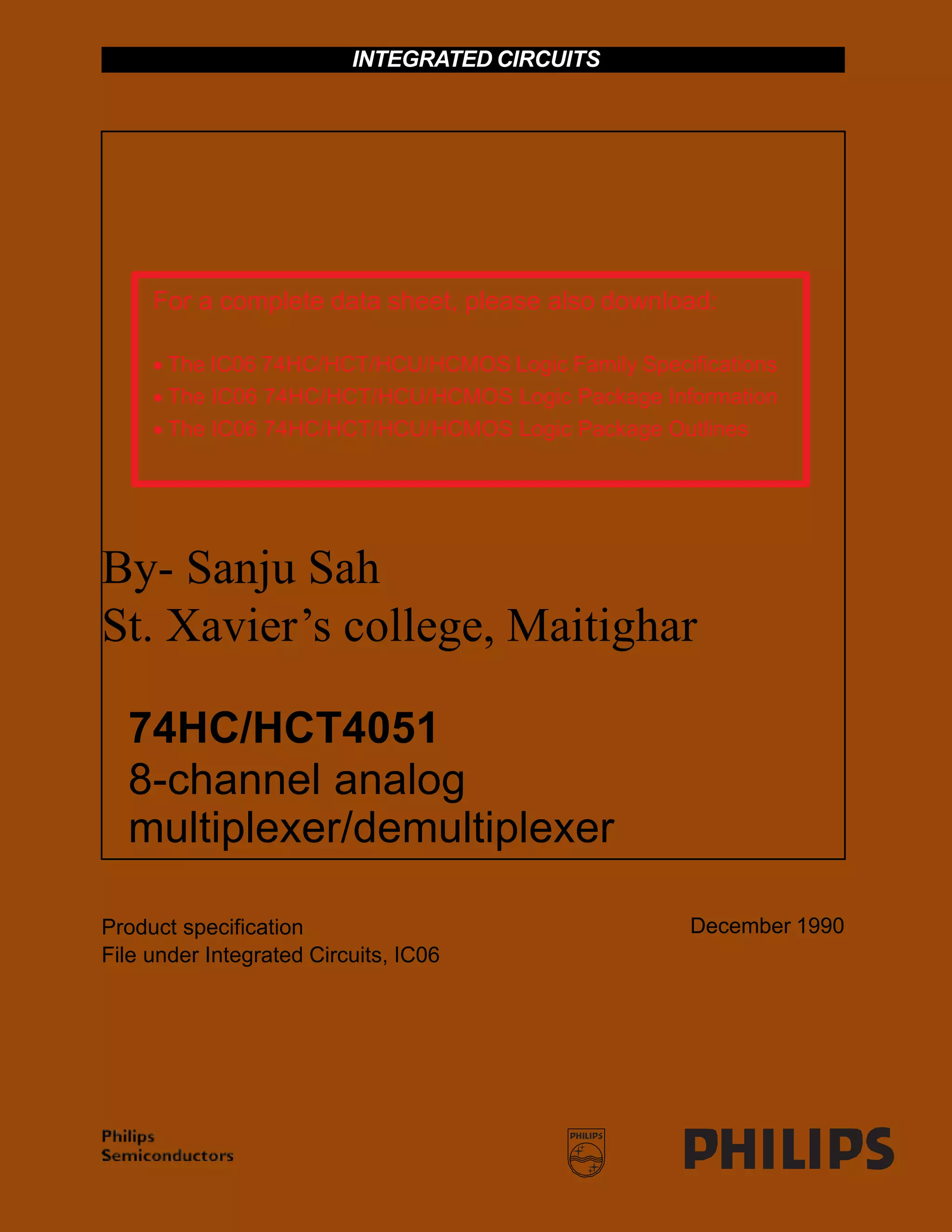 Integrated circuit (data sheet) | PDF