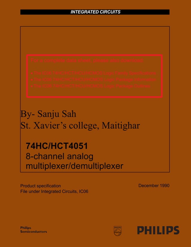 Integrated circuit (data sheet) PDF